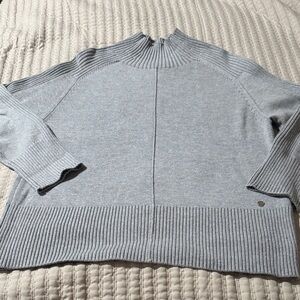 Tommy Hilfiger Women’s Gray Mock Neck Ribbed Sweater XL NWT MSRP $99.50